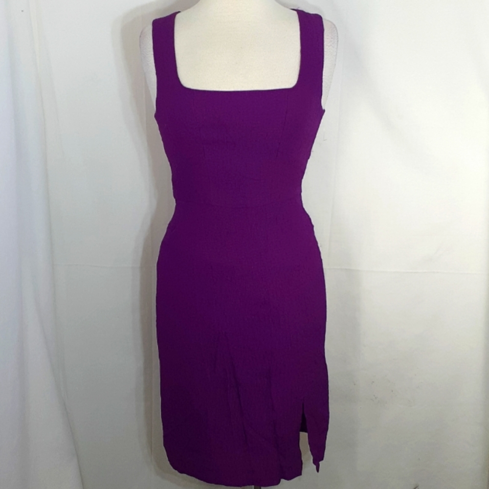 Black Halo purple square neck bodycon dress size 4 new with tags